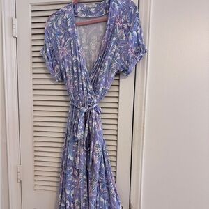 Purple Floral Wrap Maxi Dress - Women's